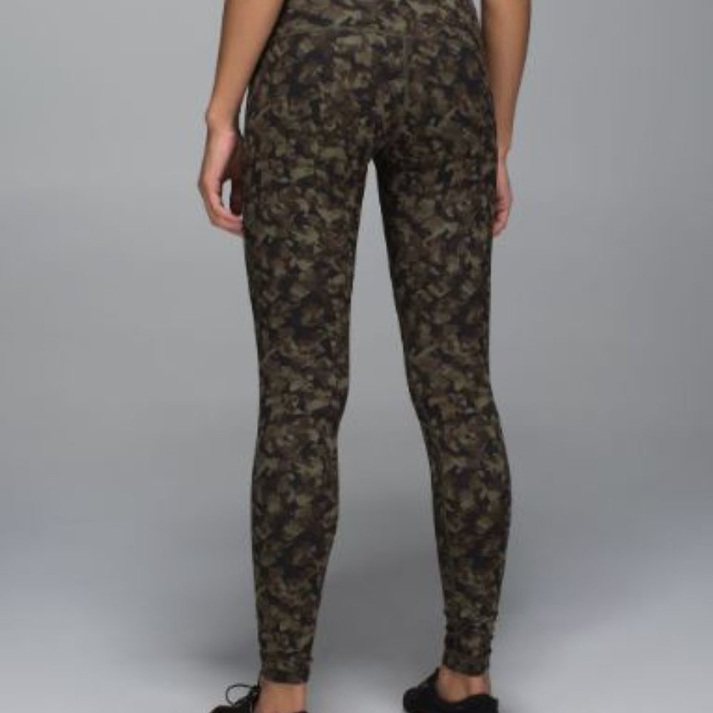 LULULEMON| Wunder Under *Full-On Luon (Roll Down) Mystic Jungle Fatigue SZ 6 - Picture 4 of 13
